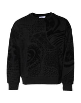 Dolce & Gabbana Black Printed Crew Neck Sweatshirt Sweater - Sweatshirts