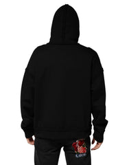 Dolce & Gabbana Black Printed Hoodie Crystal Embellished Jacket - XL - Hoodies