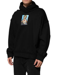 Dolce & Gabbana Black Printed Hoodie Crystal Embellished Jacket - XL - Hoodies