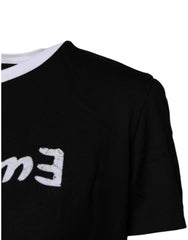 Dolce & Gabbana Black Printed Round Neck Top Cotton T-shirt - IT38 | XS - T-Shirts