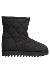 Dolce & Gabbana Black Quilted Effect Mid Calf Boots Shoes - EU44/US11
