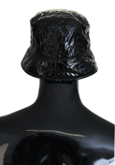 Dolce & Gabbana Black Quilted Faux Leather Women Bucket Cap Hat - 57 cm|S - Bucket Hats