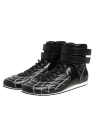 Dolce & Gabbana Black Quilted Leather Lace Up Sneakers Shoes - EU44/US11 - Sneakers