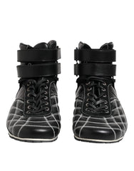 Dolce & Gabbana Black Quilted Leather Lace Up Sneakers Shoes - EU44/US11