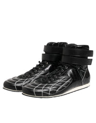 Dolce & Gabbana Black Quilted Leather Lace Up Sneakers Shoes - EU44/US11