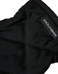 Dolce & Gabbana Black Quilted Nylon Wrist Length Mitten Gloves - 7.5|S - Gloves & Mittens