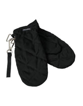 Dolce & Gabbana Black Quilted Nylon Wrist Length Mitten Gloves - 7.5|S - Gloves & Mittens