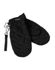 Dolce & Gabbana Black Quilted Nylon Wrist Length Mitten Gloves - 7.5|S - Gloves & Mittens