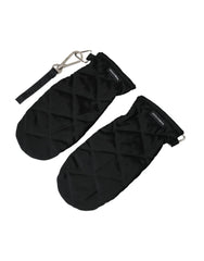 Dolce & Gabbana Black Quilted Nylon Wrist Length Mitten Gloves - 7.5|S - Gloves & Mittens