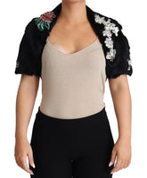 Dolce & Gabbana Black Rabbit Fur Crystals Sequin Coat - IT36 | XS - Coats & Jackets