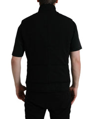 Dolce & Gabbana Black Rayon Buttoned Vest Logo Jacket - IT58 | XXL