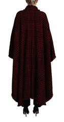 Dolce & Gabbana Black Red Cotton Checkered Over Coat Jacket - IT40|S - Overcoats