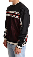 Dolce & Gabbana Black Red Mesh Sport Pullover Crewneck Sweater - Sweaters
