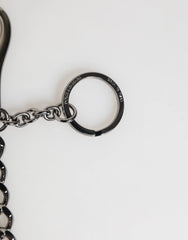 Dolce & Gabbana Black Red Military Leather Patch DG Logo Keychain Keyring - Keychains