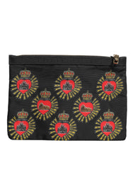 Dolce & Gabbana Black Red Nylon Sacred Heart Clutch Pouch Bag - Clutch Bags