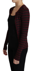 Dolce & Gabbana Black Red Striped Viscose Cardigan Sweater - IT38|XS - Cardigans