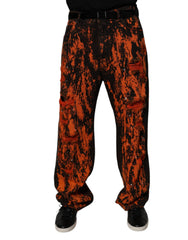 Dolce & Gabbana Black Red Tie Dye Cotton Straight Denim Jeans - IT48 | M - Jeans