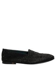 Dolce & Gabbana Black Rhinestone Embellished Loafers Shoes - EU43/US10