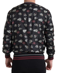 Dolce & Gabbana Black Ring Print Silk Crewneck Sweater - Sweaters
