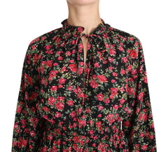 Dolce & Gabbana Black Rose Print Floral Shirt Top Blouse - Blouses