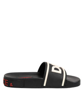 Dolce & Gabbana Black Rubber Slides Sandals Beachwear Shoes - EU35/US4.5 - Sandals