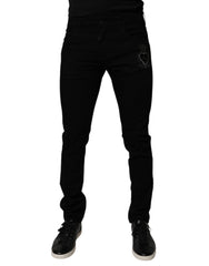 Dolce & Gabbana Black Sacred Heart Cotton Skinny Denim Jeans - IT56 | XXL - Jeans