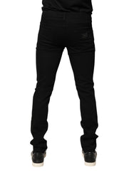 Dolce & Gabbana Black Sacred Heart Men Cotton Denim Jeans - IT50 | L