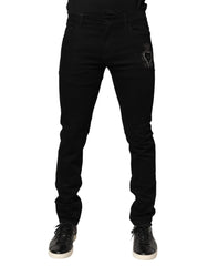 Dolce & Gabbana Black Sacred Heart Men Cotton Denim Jeans - IT50 | L