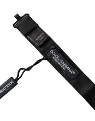 Dolce & Gabbana Black Satin Silk Adjustable Neck Men Bow Tie - Neckties