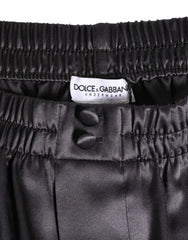 Dolce & Gabbana Black Satin Silk Elastic Men Boxer Short Swimwear - IT4 | S - Swim Boxers