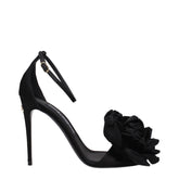 Dolce & Gabbana Black Satin Stiletto Heel Sandals - EU40/US10