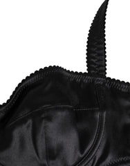Dolce & Gabbana Black Satin Underwire Bra Lingerie IT2 Underwear - IT2 | S