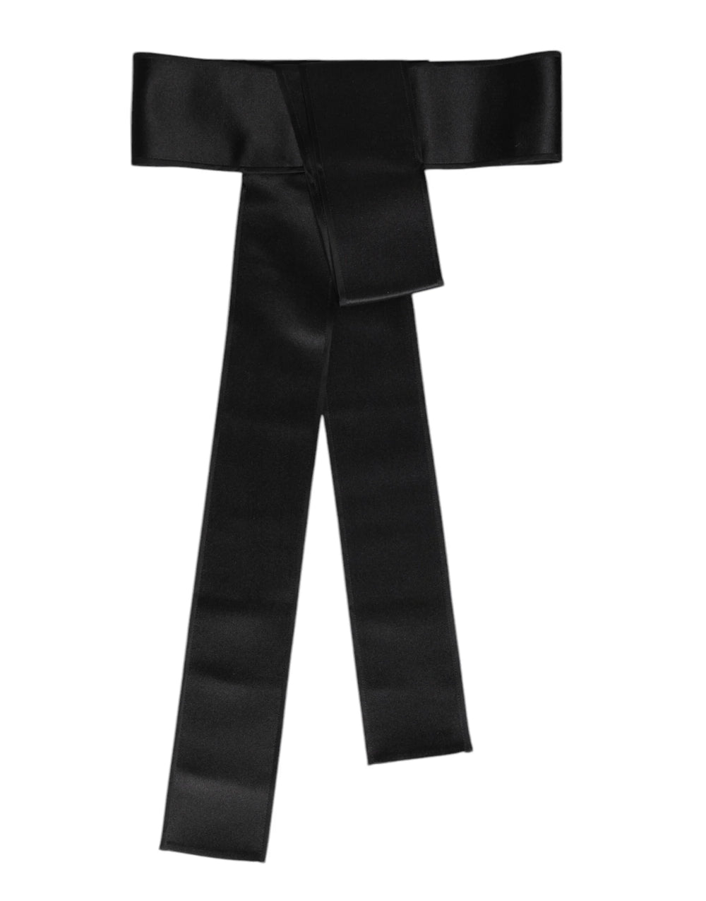 Dolce & Gabbana Black Satin Wide Waist Belt - Belts