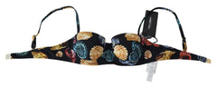 Dolce & Gabbana Black Seashells Print Women Swimwear Bikini Tops - IT1 | XS - Swimwear Tops