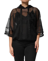 Dolce & Gabbana Black See Through Hooded Pullover Sweater - IT40|S - Hoodies
