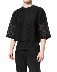 Dolce & Gabbana Black See Through Logo Short Sleeves T-shirt - IT50 | L - T-Shirts