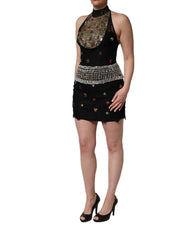 Dolce & Gabbana Black Sequin Embellished Sheath Mini Dress - IT40|S