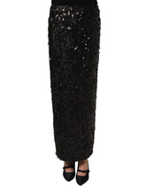 Dolce & Gabbana Black Sequin High Waist Pencil Midi Skirt - IT48|XXL