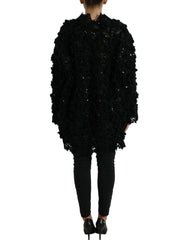 Dolce & Gabbana Black Sequined Embellished Pullover Sweater - IT40|S - Sweaters