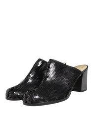 Dolce & Gabbana Chinelos com Lantejoulas Pretas