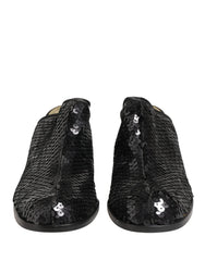 Dolce & Gabbana Chinelos com Lantejoulas Pretas