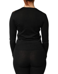 Dolce & Gabbana Black Sheer Button Down Cardigan Sweater - IT36|XXS