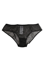 Dolce & Gabbana Black Sheer Mesh Lace Polka Dot Logo Underwear - IT2 | S - Briefs