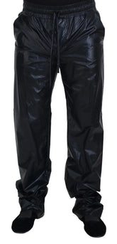 Dolce & Gabbana Black Shining Drawstring Trouser Nylon Pants - IT48 | M - Trousers
