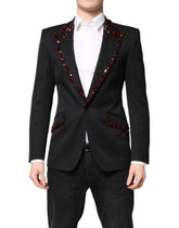 Dolce & Gabbana Black SICILIA CrystalEmbellished Coat Blazer - IT46 | S - Coats & Jackets