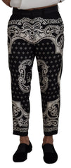 Dolce & Gabbana Black Silk Bandana Print Pants - IT48 | M - Trousers
