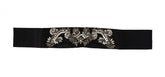 Dolce & Gabbana Black Silk Brass Crystal Embellished Waist Belt - IT42|M - Belts