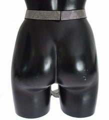 Dolce & Gabbana Black Silk Clear Crystal Bow Waist Belt - S