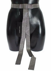 Dolce & Gabbana Black Silk Clear Crystal Bow Waist Belt - S - Belts
