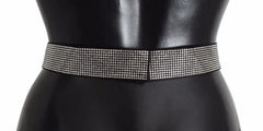 Dolce & Gabbana Black Silk Clear Crystal Bow Waist Belt - S - Belts